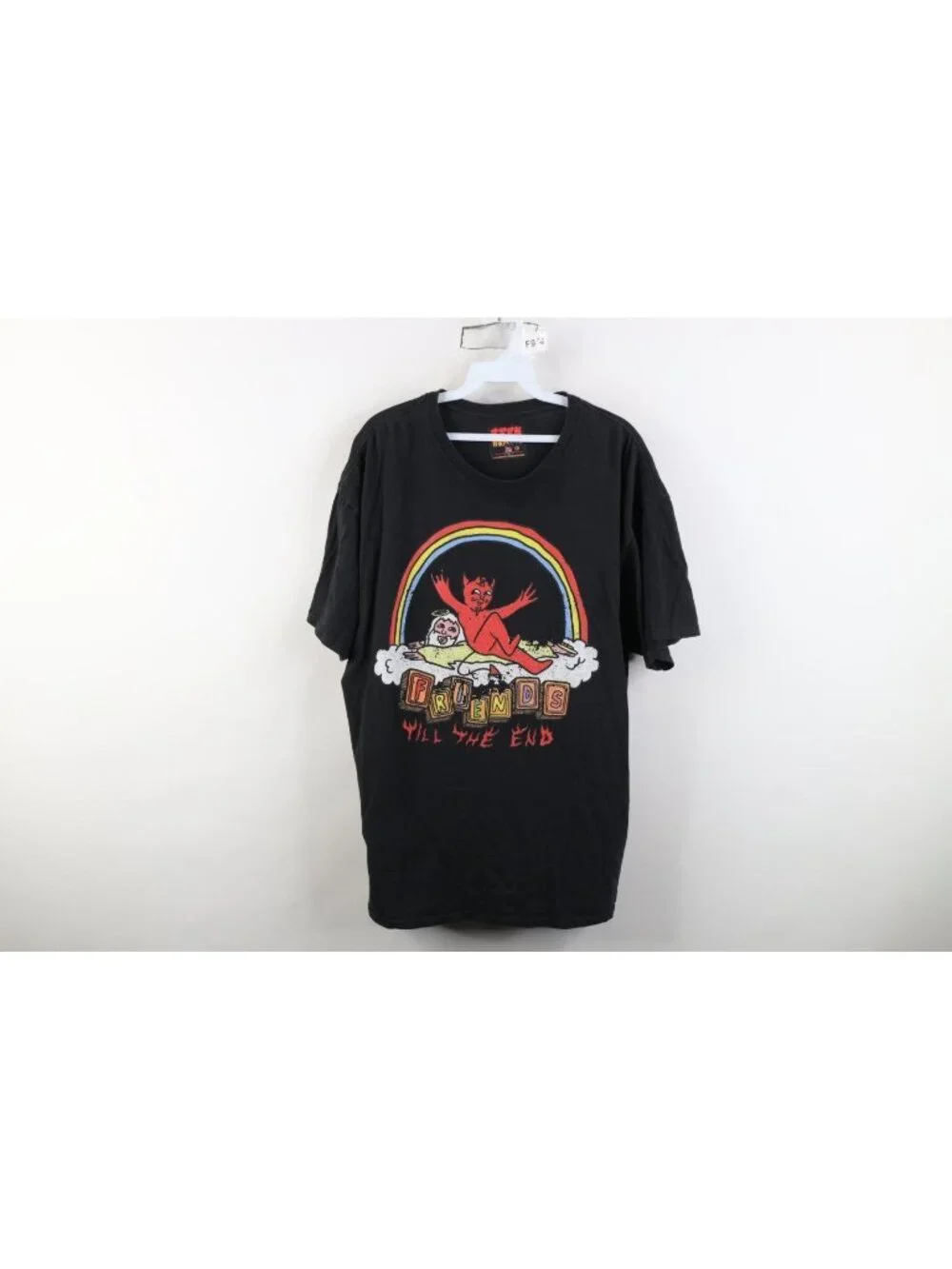 Vintage Y2K Streetwear Mens XL Faded God Devil Friends Till The End T-Shirt